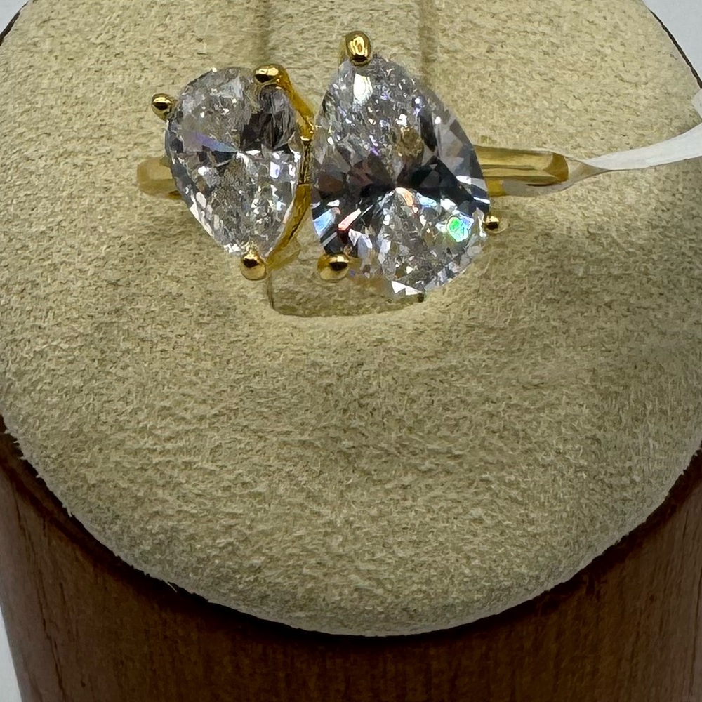 14k 2.75ct Pear Toi et Moi Ring - Picture 7 of 11